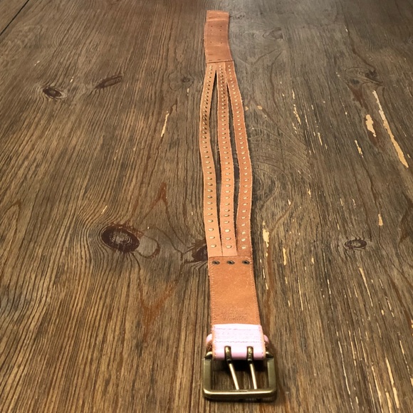 Linea Pelle Genuine Leather Pink Studded Belt main image 5